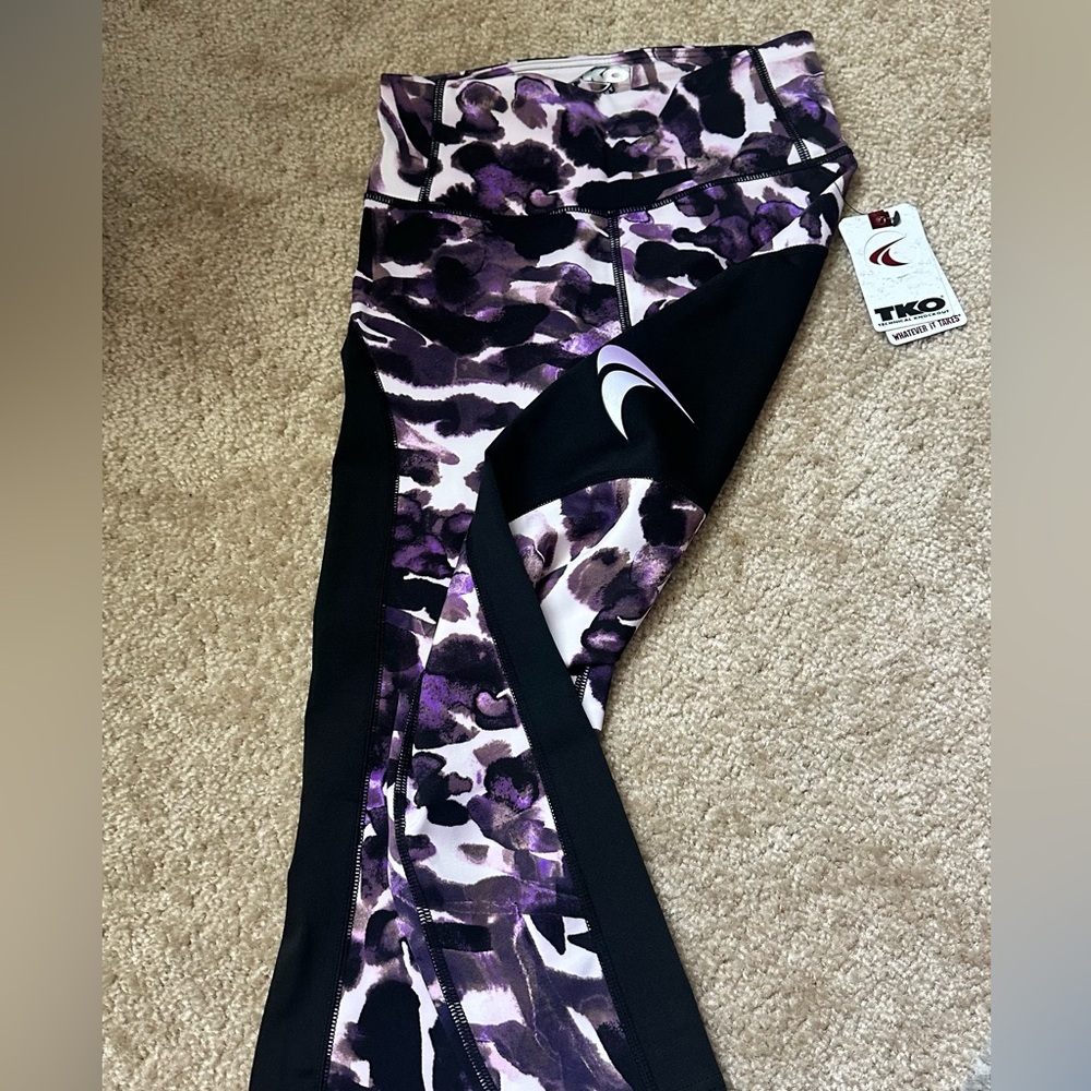 TKO Purple and Black Patterned Leggings